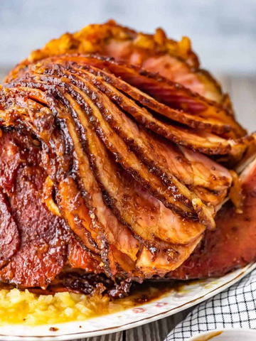 Ugnsbakad skinka med ananas & glaze på cola och senap