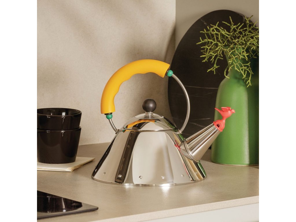 Alessi Kettle vattenkokare 1 liter, rostfritt stål/gul