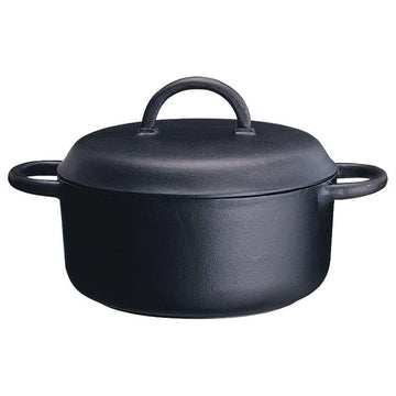 Ronneby Bruk Rund Gryta 2 Ltr Järnlock Gjutjärn Ø18X10cm