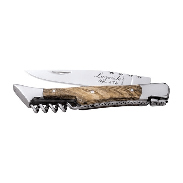 Laguiole Fickkniv Med Korkskruv Olive 8,5 cm