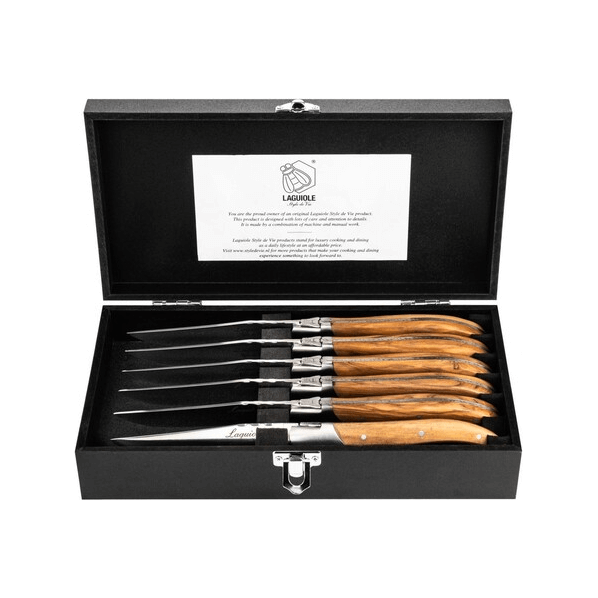 Laguiole Grillknivar Olive 6-pack