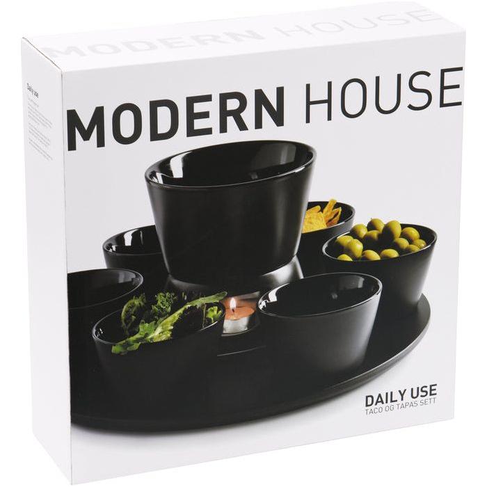Modern House Daily Use Tacoset 9 Delar Svart