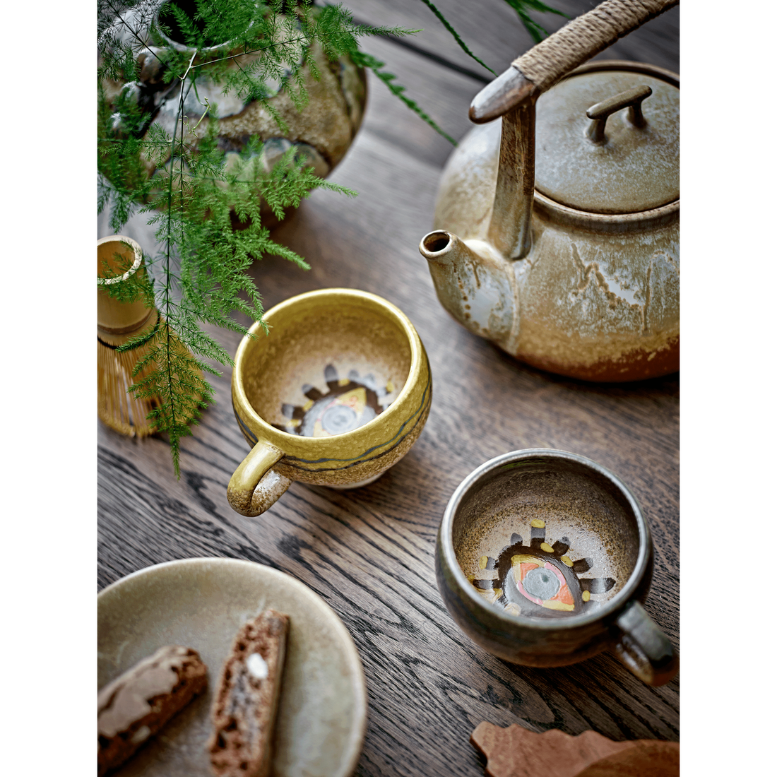 Bloomingville Oculus Kopp Brun Stengods 2 Set