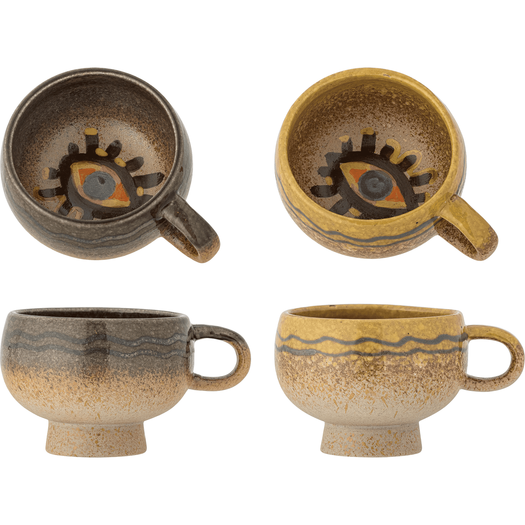 Bloomingville Oculus Kopp Brun Stengods 2 Set
