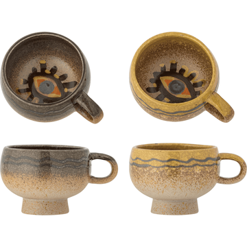 Bloomingville Oculus Kopp Brun Stengods 2 Set